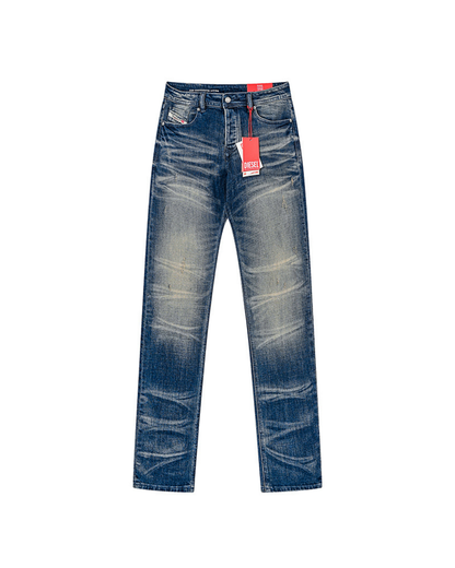 Diesel Faded Straight Leg Denim Jeans - "Medium Blue Wash"