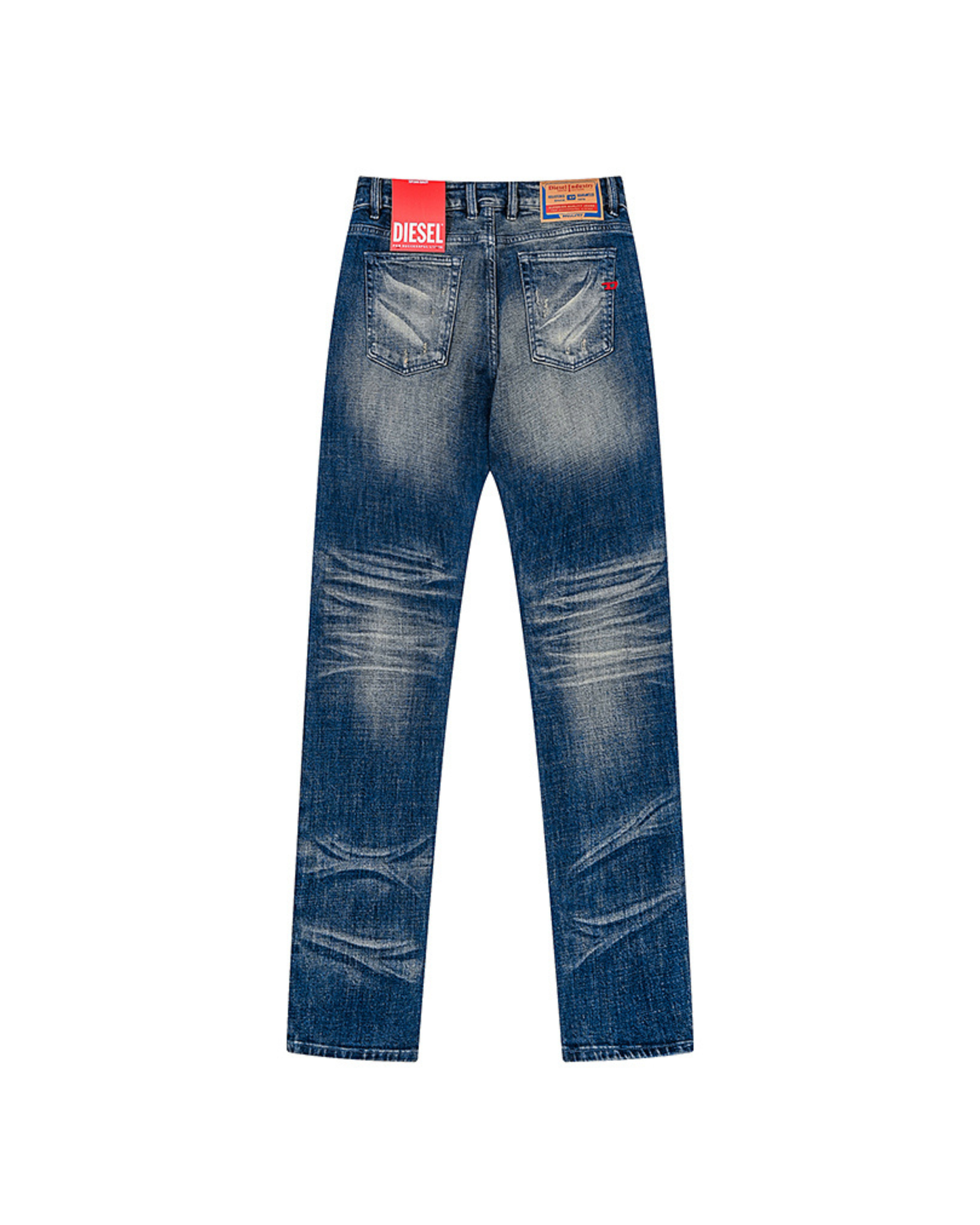 Diesel Faded Straight Leg Denim Jeans - "Medium Blue Wash"