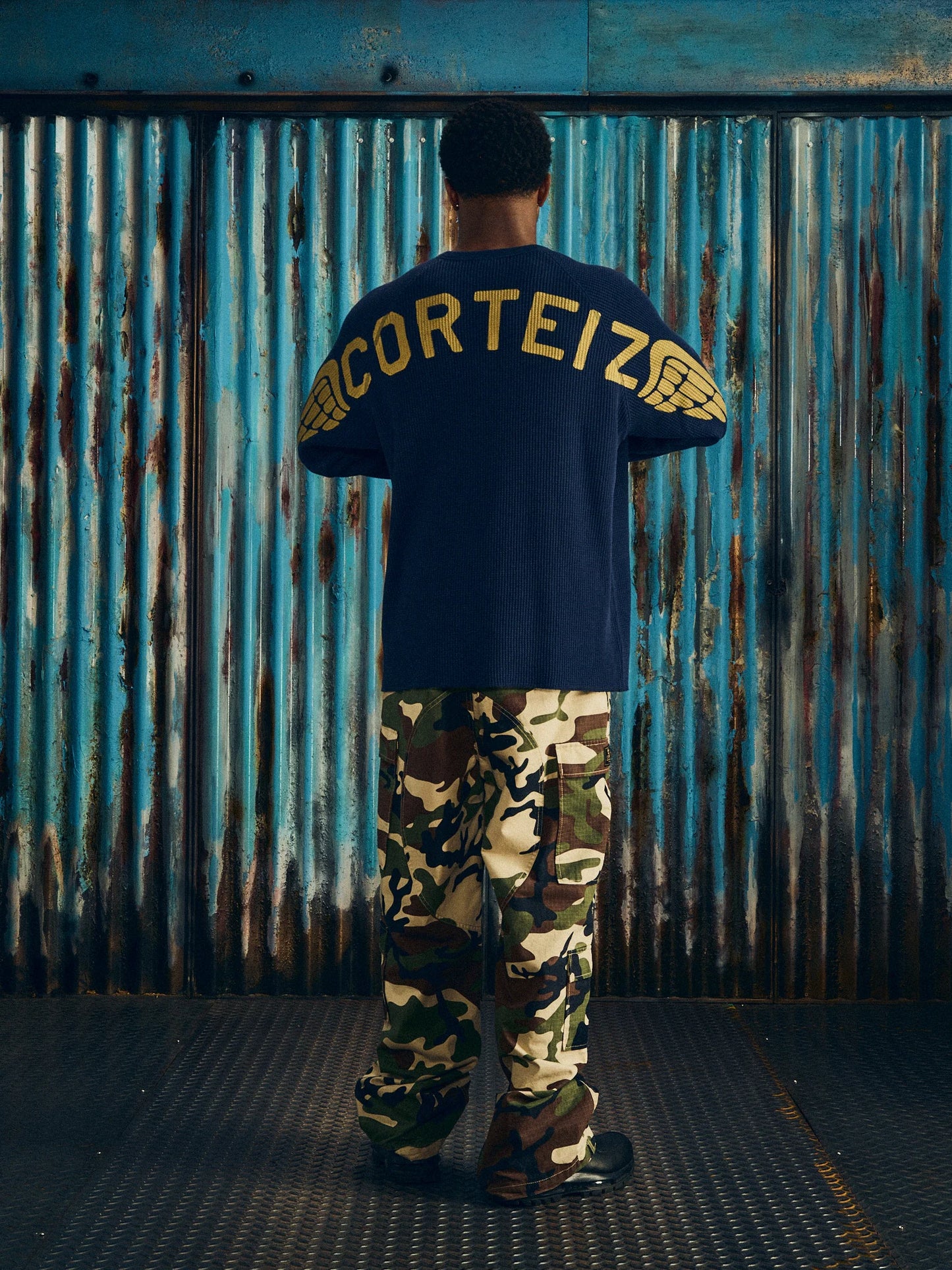 Corteiz Wings Waffle Thermal - "Navy"