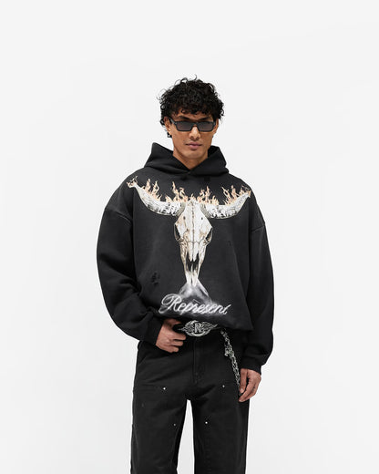 Represent British Cowboys Hoodie - "Stained Black"