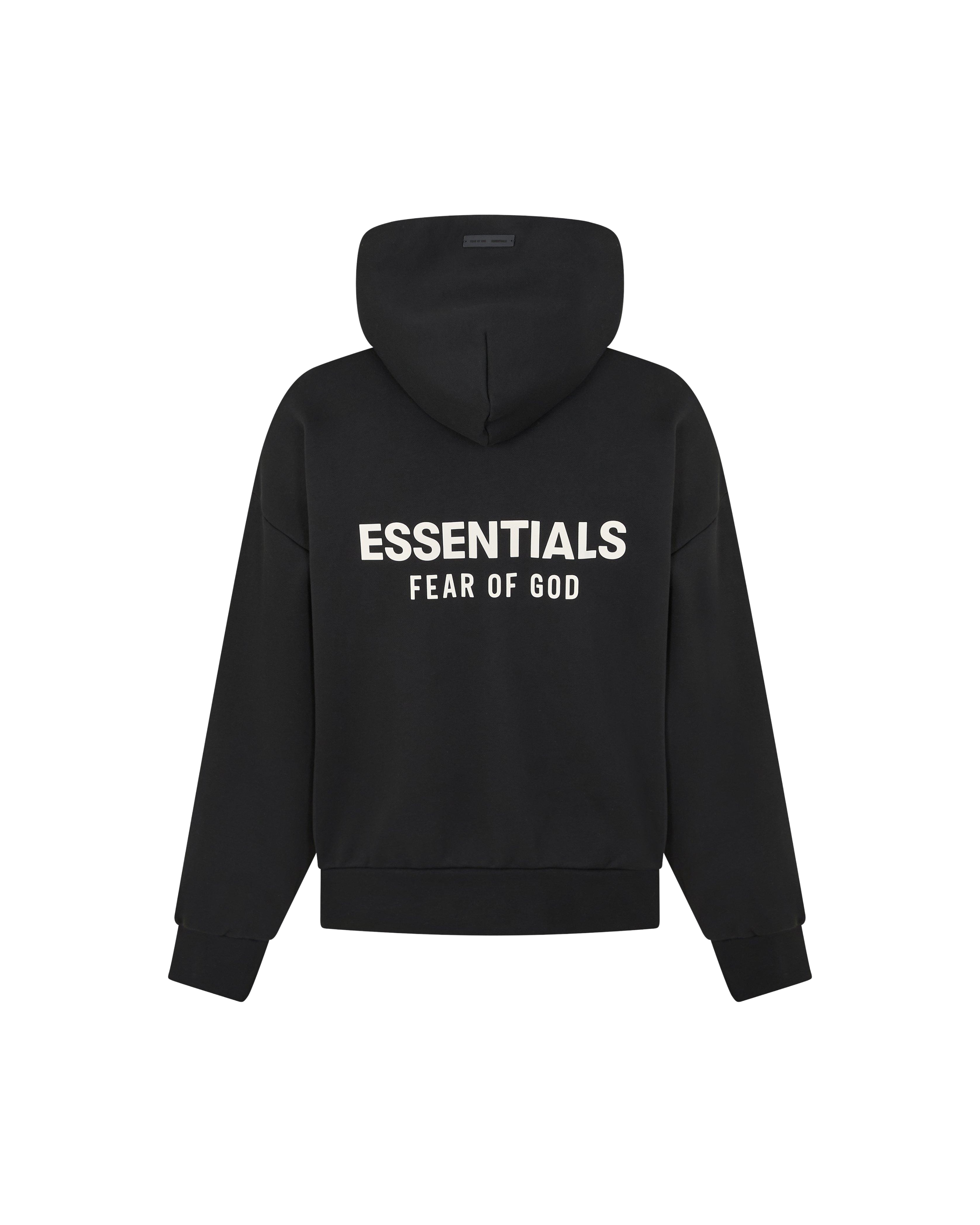Fear Of God Essentials SS25 Zip-Up Hoodie - "Jet Black"
