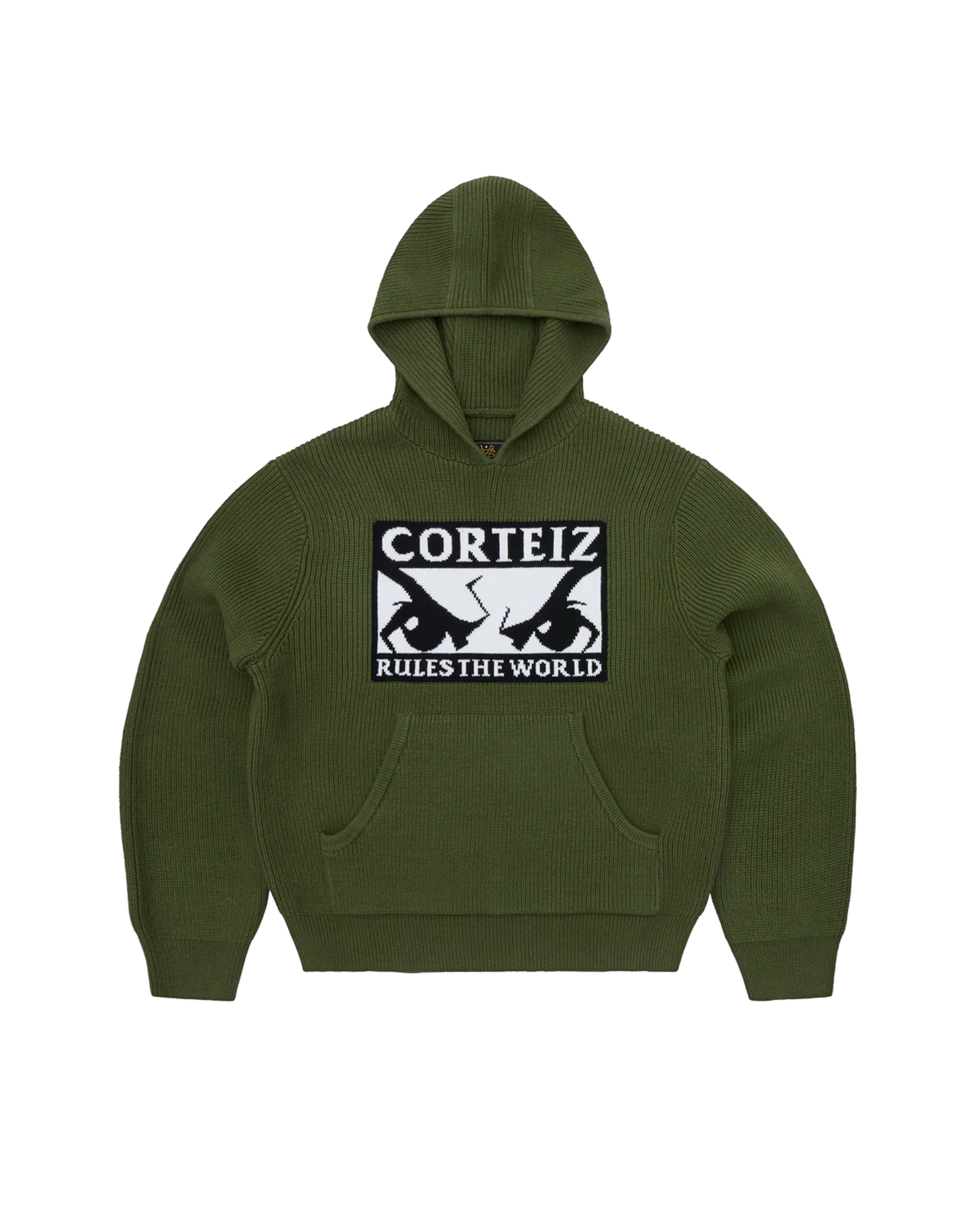 Corteiz Huey Knit Hoodie - "Olive"
