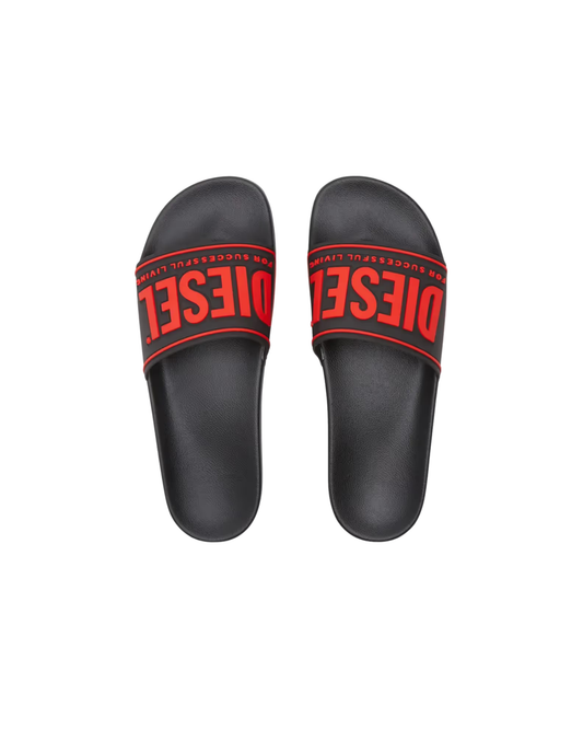 Diesel Multi Sa-Mayemi-Pool Slides - "Black/Red"