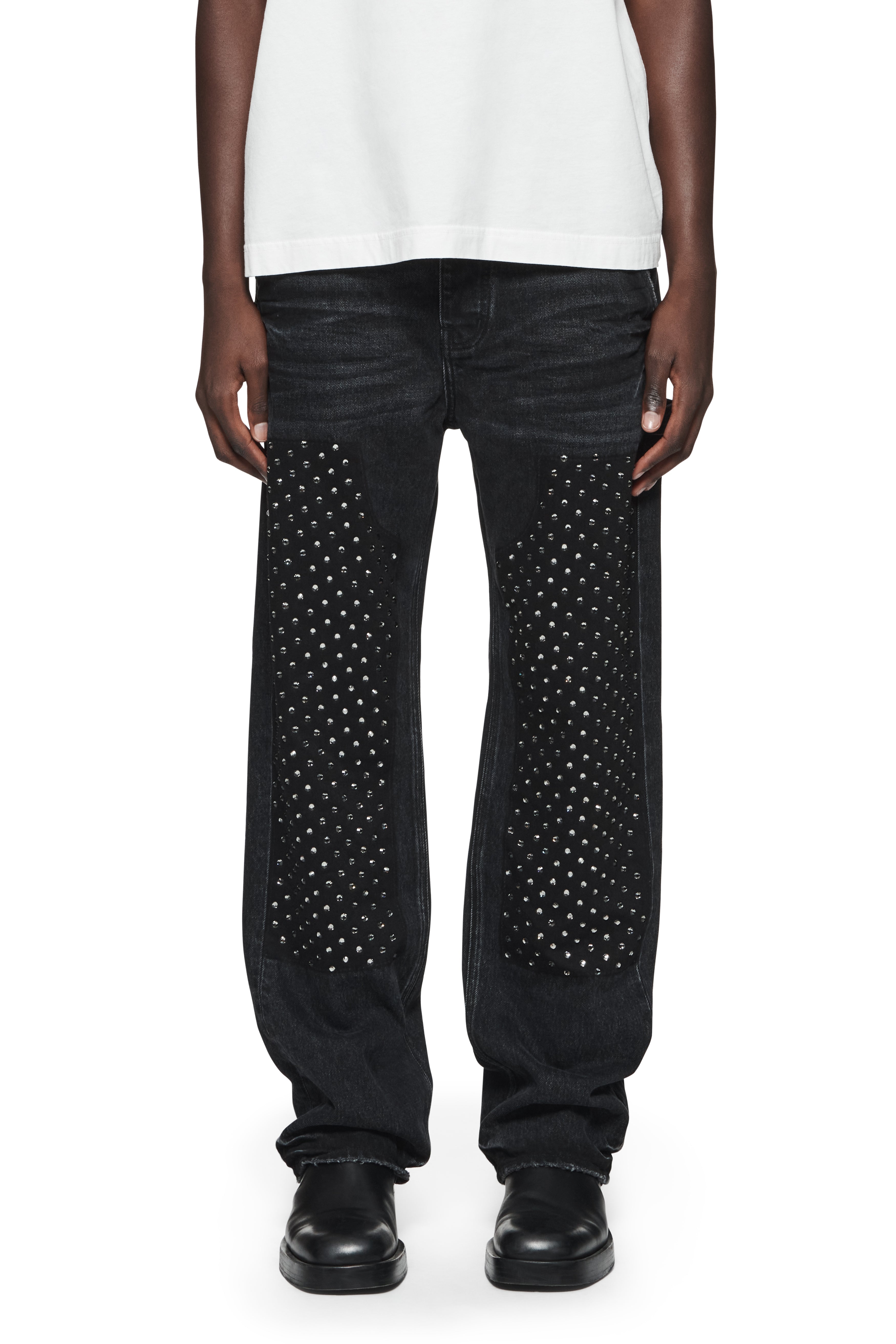 Purple P015 Crystal Carpenter Denim Jeans