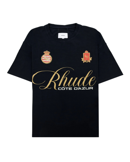 Rhude Script Crest Tee - "Vintage Black"