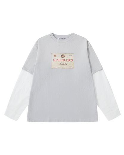 Acne Studios Layered Print T-shirt - "Light Grey"