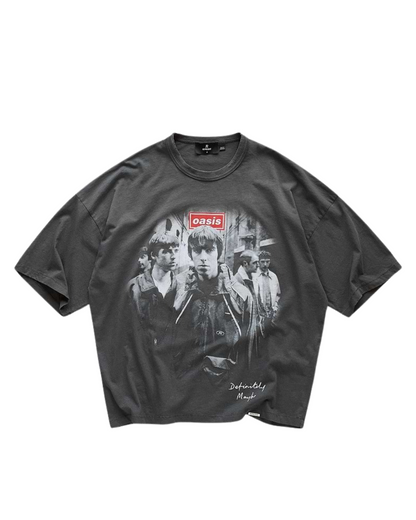 Represent X Oasis Definitely Maybe T-Shirt - "Washed Black"