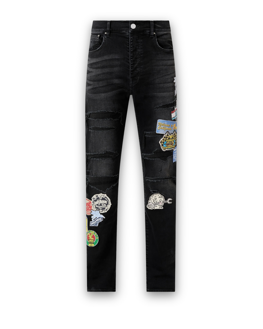 Amiri Station Patch Repair Slim Jean - "Vintage Black"