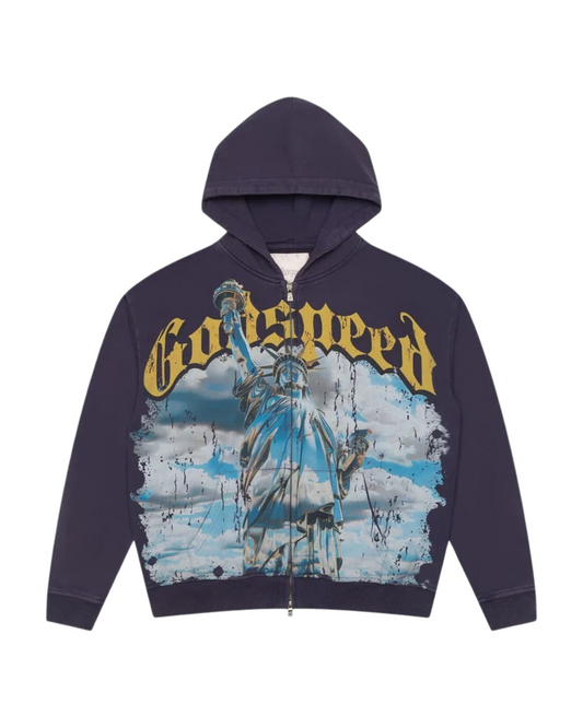 Godspeed Chrome Liberty Zip Hoodie - "Navy"