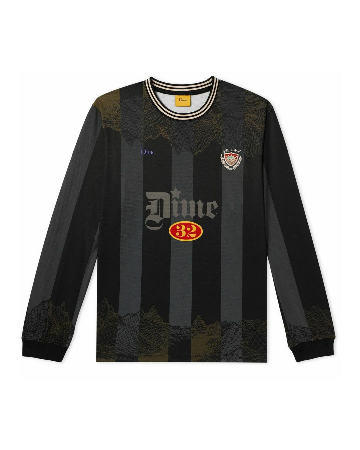 Dime Striker Striped Jersey T-Shirt - "Black"
