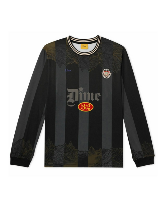 Dime Striker Striped Jersey T-Shirt - "Black"