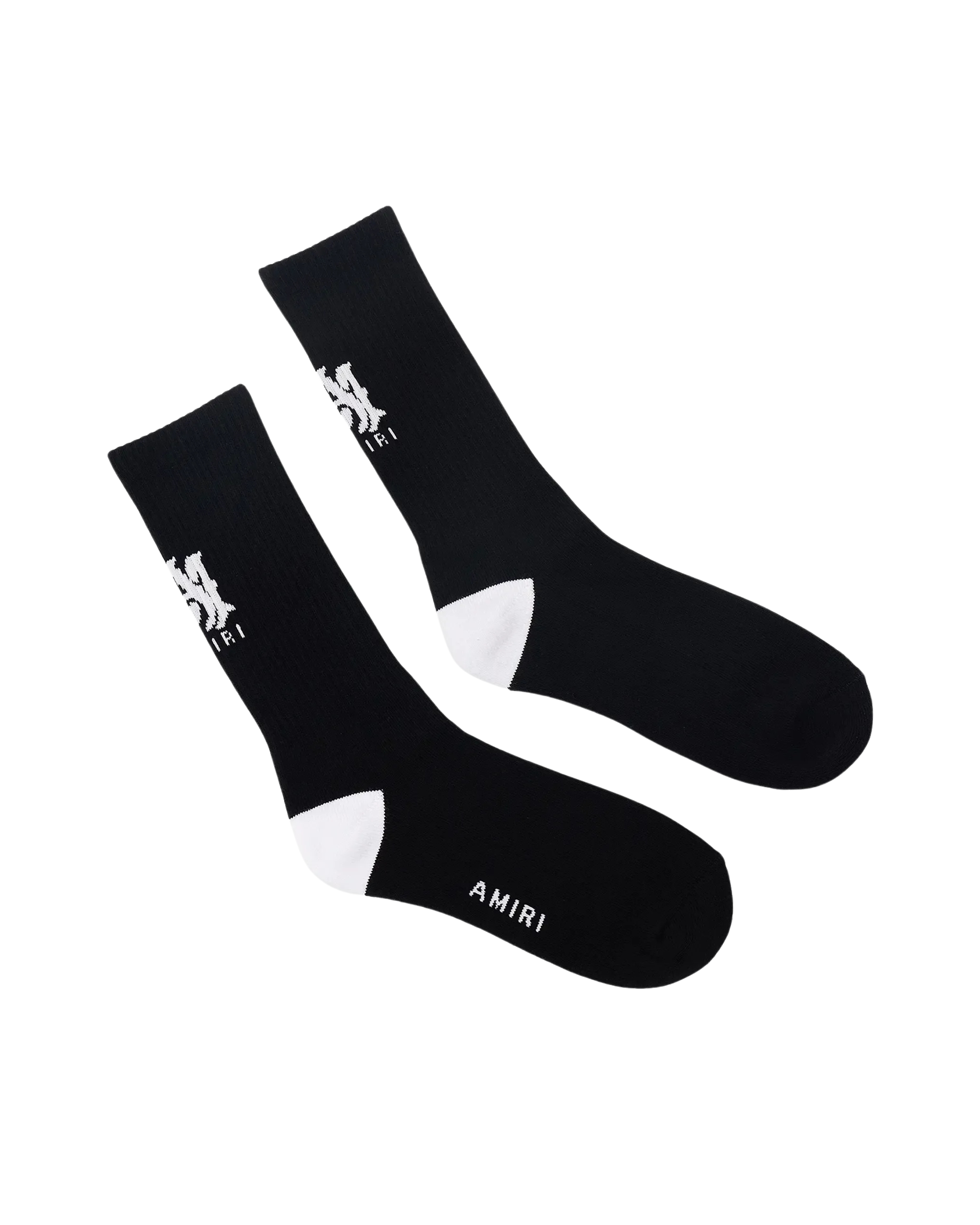 Amiri Logo Mid-Length Socks - "Black/White"