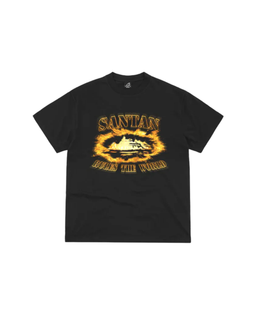 Corteiz x Santan Dave Alcatraz Flame Tee -"Black"