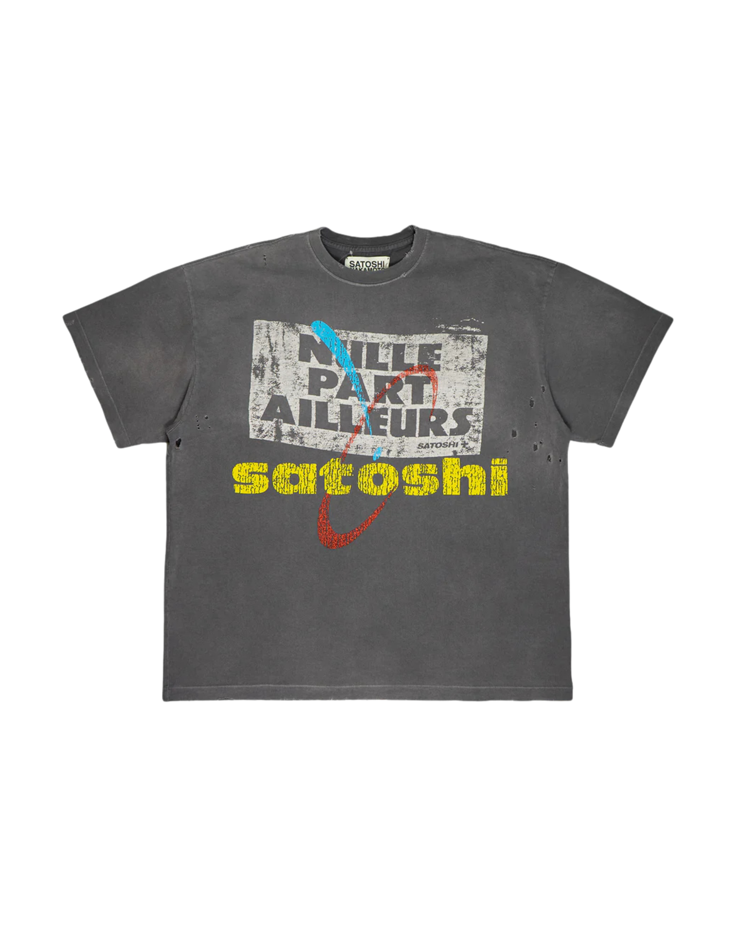 Satoshi Nakamoto Everywhere & Nowhere T-shirt - "Washed Grey"
