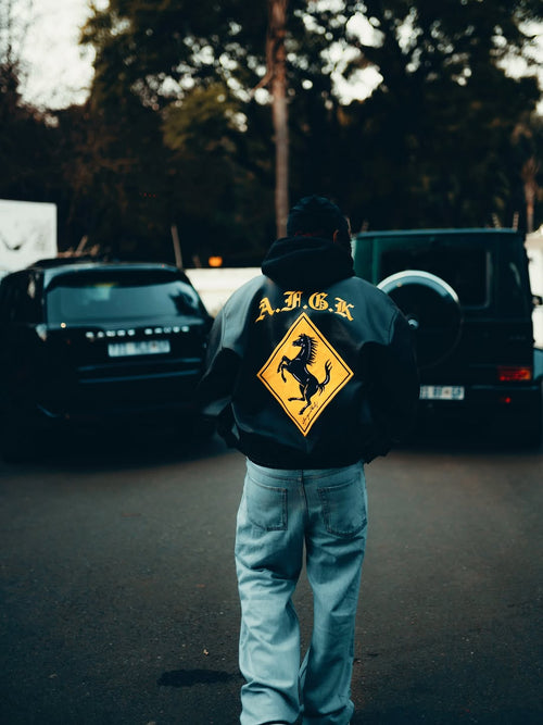 A Few Good Kids Racing Leather Jacket - "Black"