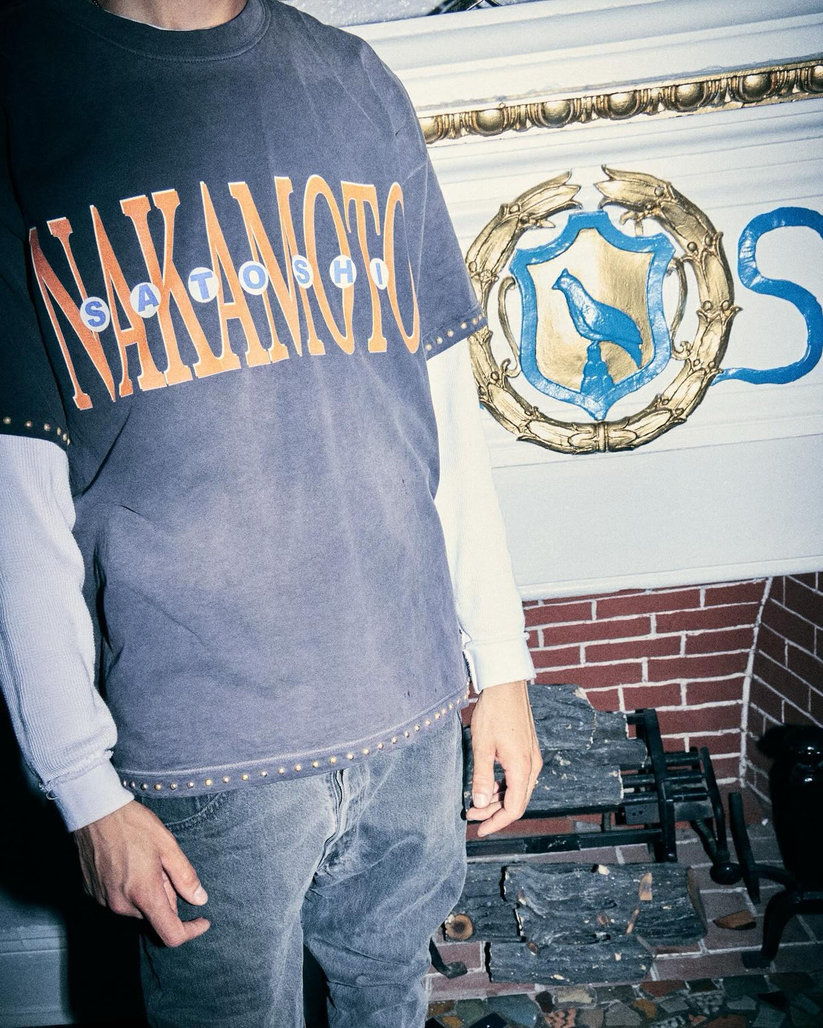 Satoshi Nakamoto Gameshow Studded Tee - "Black"