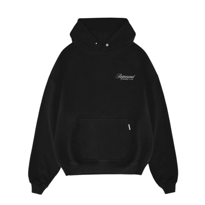 Represent Owners Club Script Hoodie - "Black"
