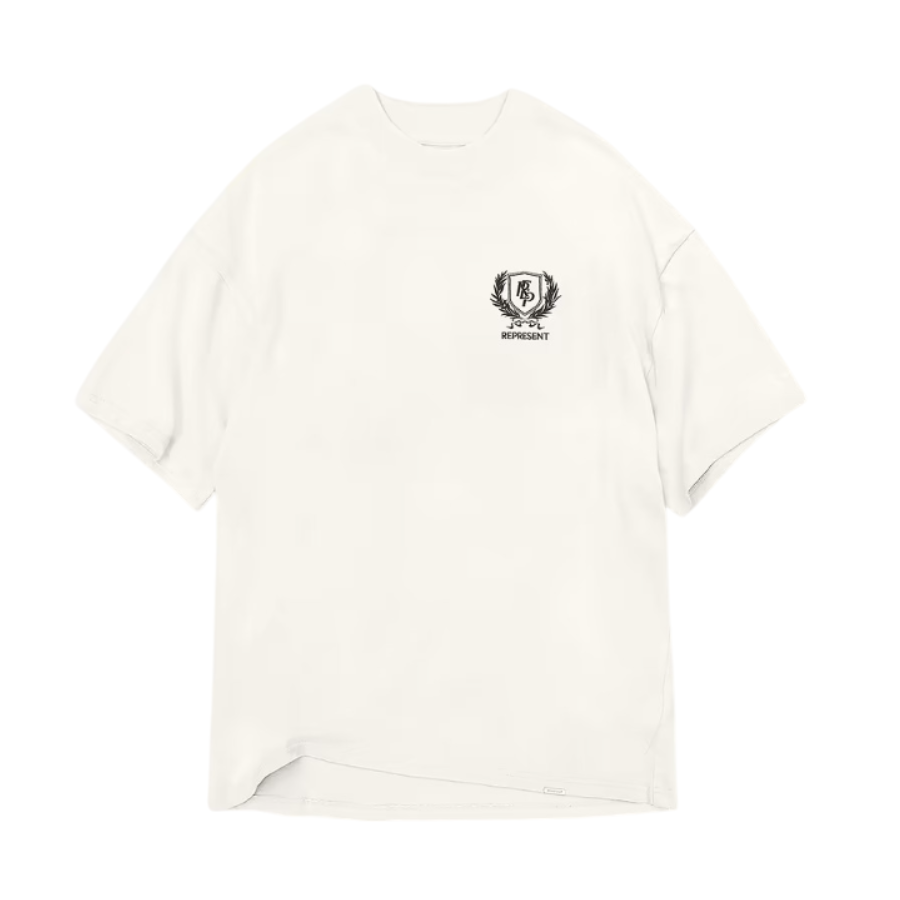 Represent Crest T-Shirt - "Flat White"