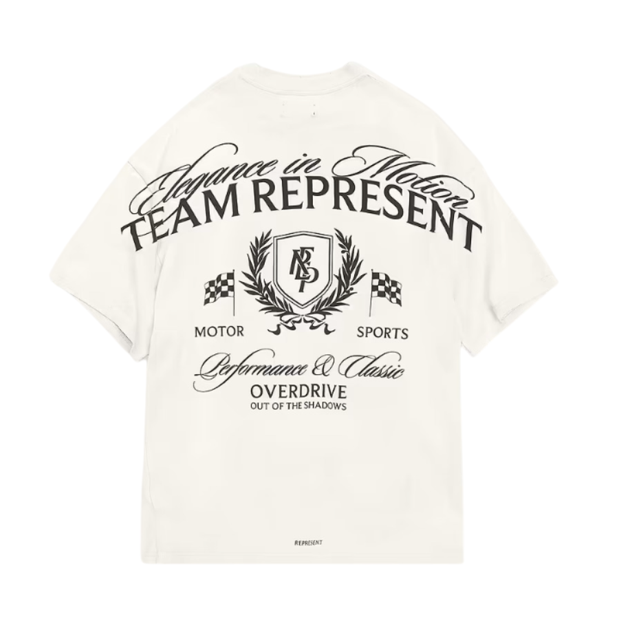 Represent Crest T-Shirt - "Flat White"