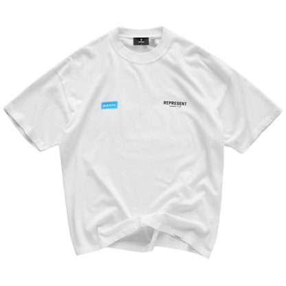 Represent X Oasis Owners Club T-Shirt - "Flat White"