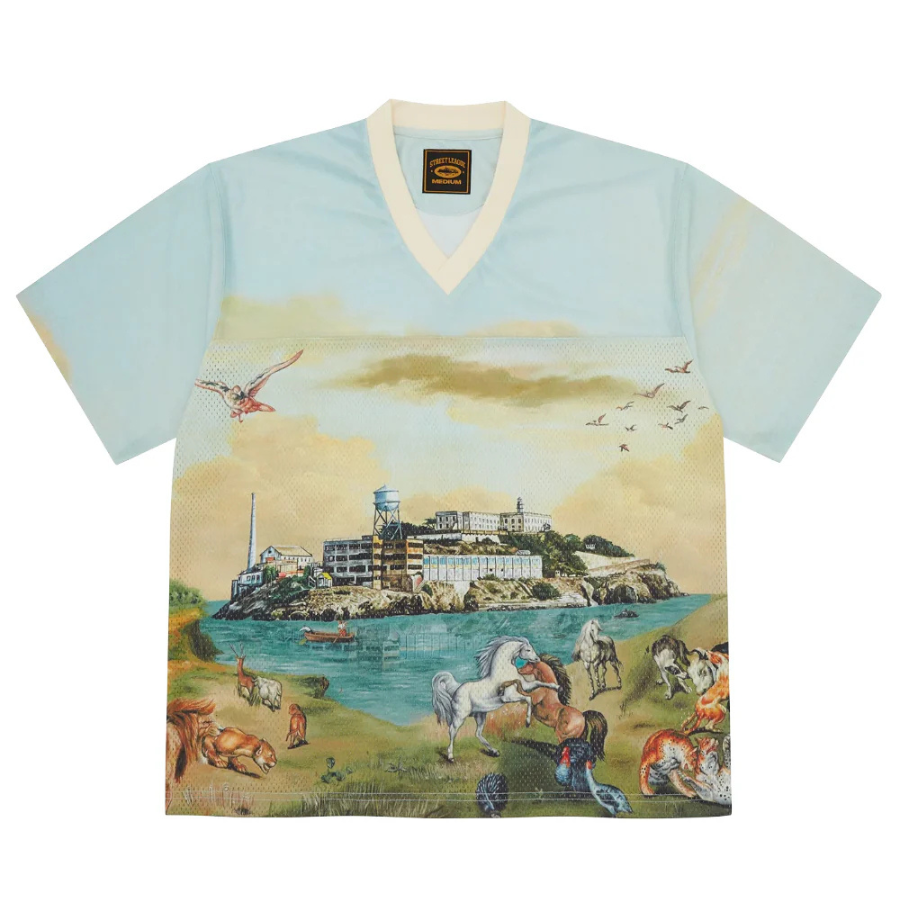 Corteiz Narnia Football Jersey - "Blue/Cream"