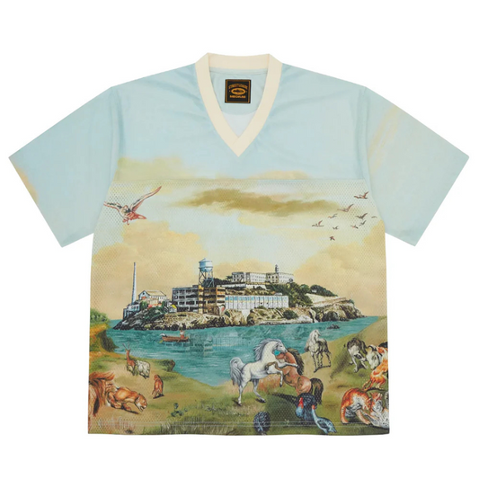 Corteiz Narnia Football Jersey - "Blue/Cream"