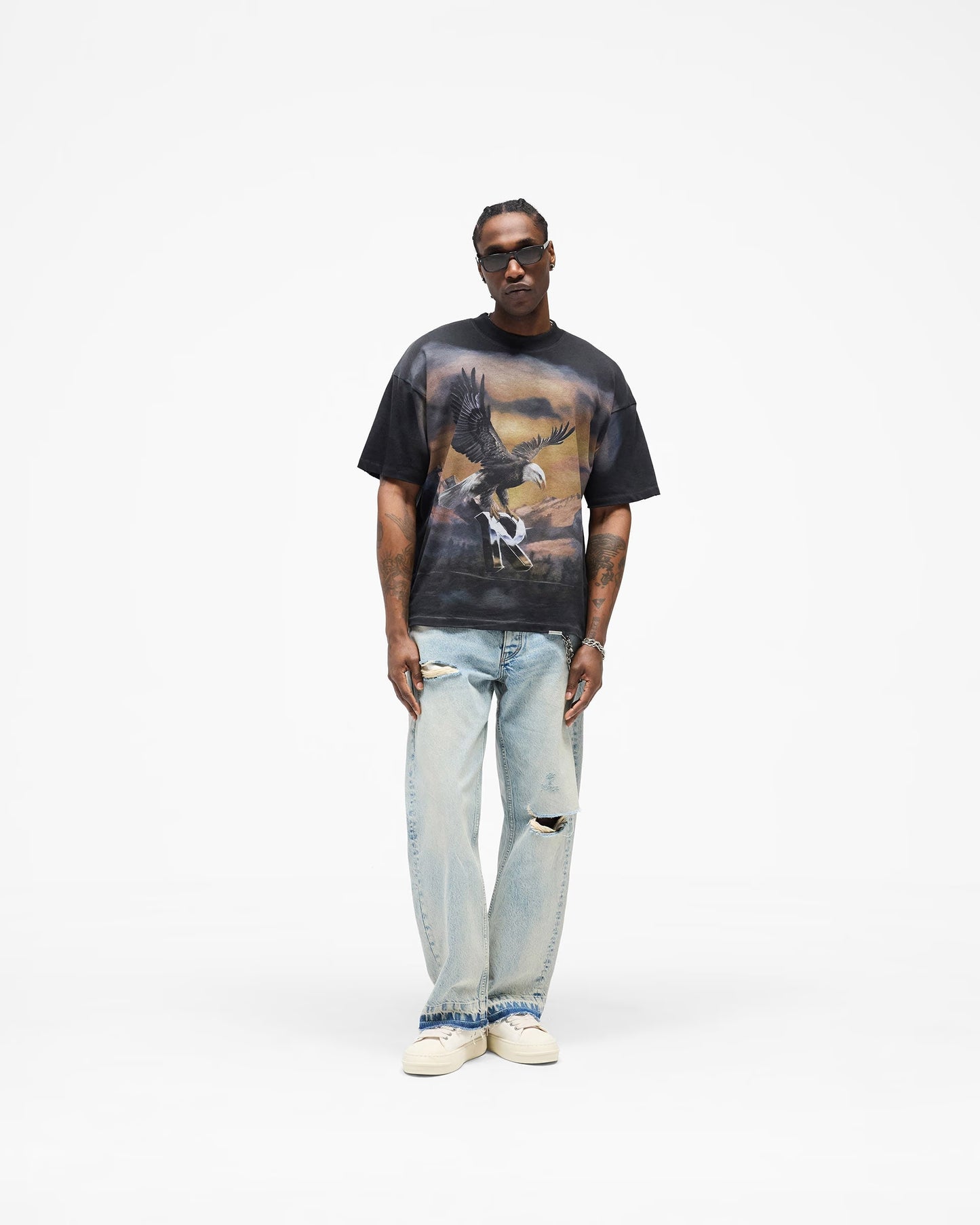 Represent Chrome Flight T-Shirt - "Stained Black"