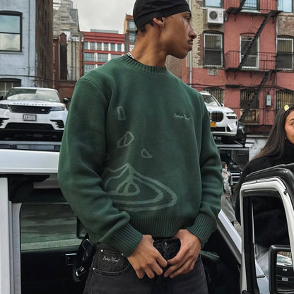 Broken Planet Knit Sweater - "Forest Green"