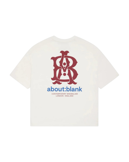 About:Blank Insignia T-Shirt - "Oat/Red/Black"