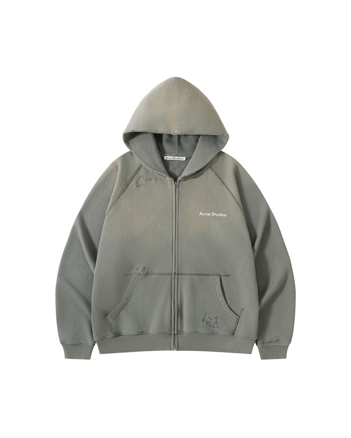 Acne Studios Mended Fleece Hoodie - "Slate Grey"