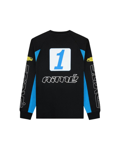 Aimé Leon Dore Long-Sleeve Mesh Waverunner Tee - "Jet Black"