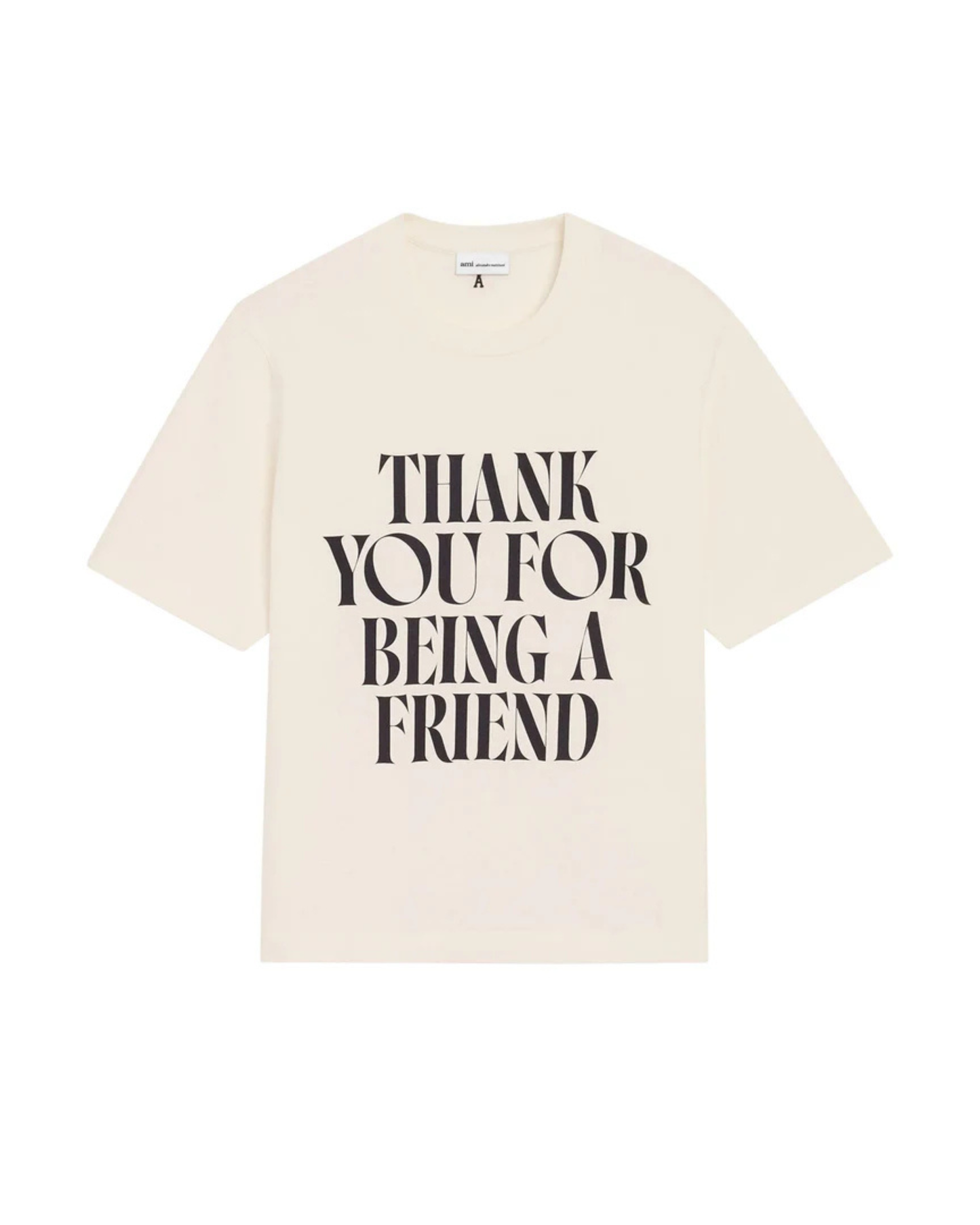 Ami Paris Logo Appliqué T-shirt - "Cream"