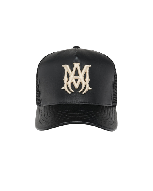 Amiri Leather MA Trucker Hat - "Black"