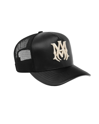 Amiri Leather MA Trucker Hat - "Black"