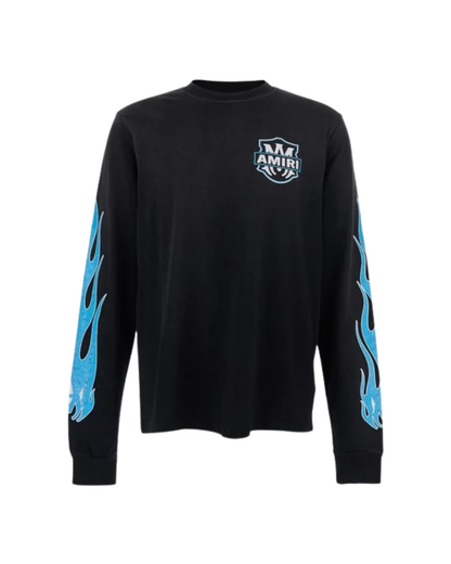 Amiri Eagle Flames Long-Sleeved T-Shirt - "Black/Blue"