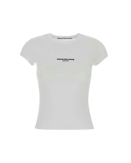 Alexander Wang Women's Logo Print Fitted Tee - "White"