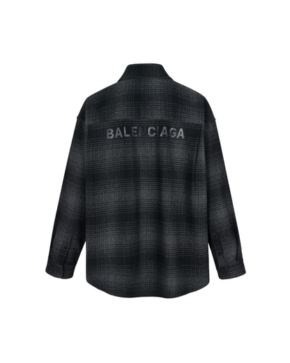 Balenciaga Oversized Flannel Shirt - "Grey/Black"