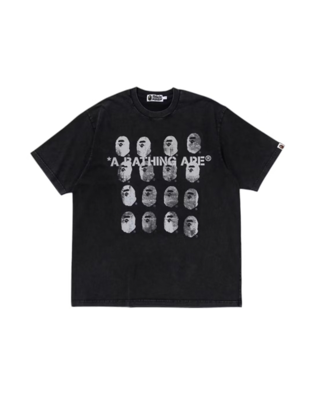 Bape Garment Dye Logo Relaxed Tee - "Vintage Black"
