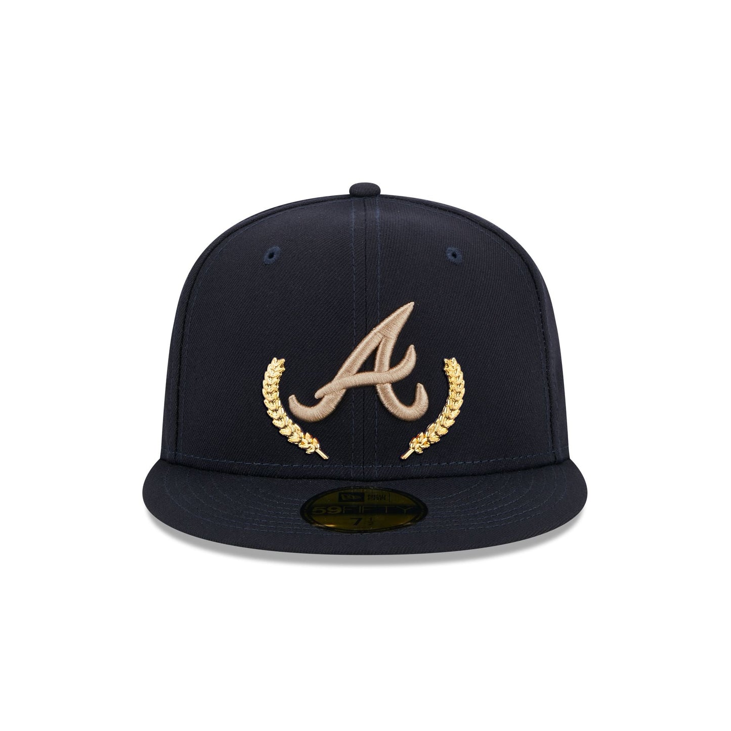Atlanta Braves Gold Leaf 59FIFTY Fitted Hat image 1