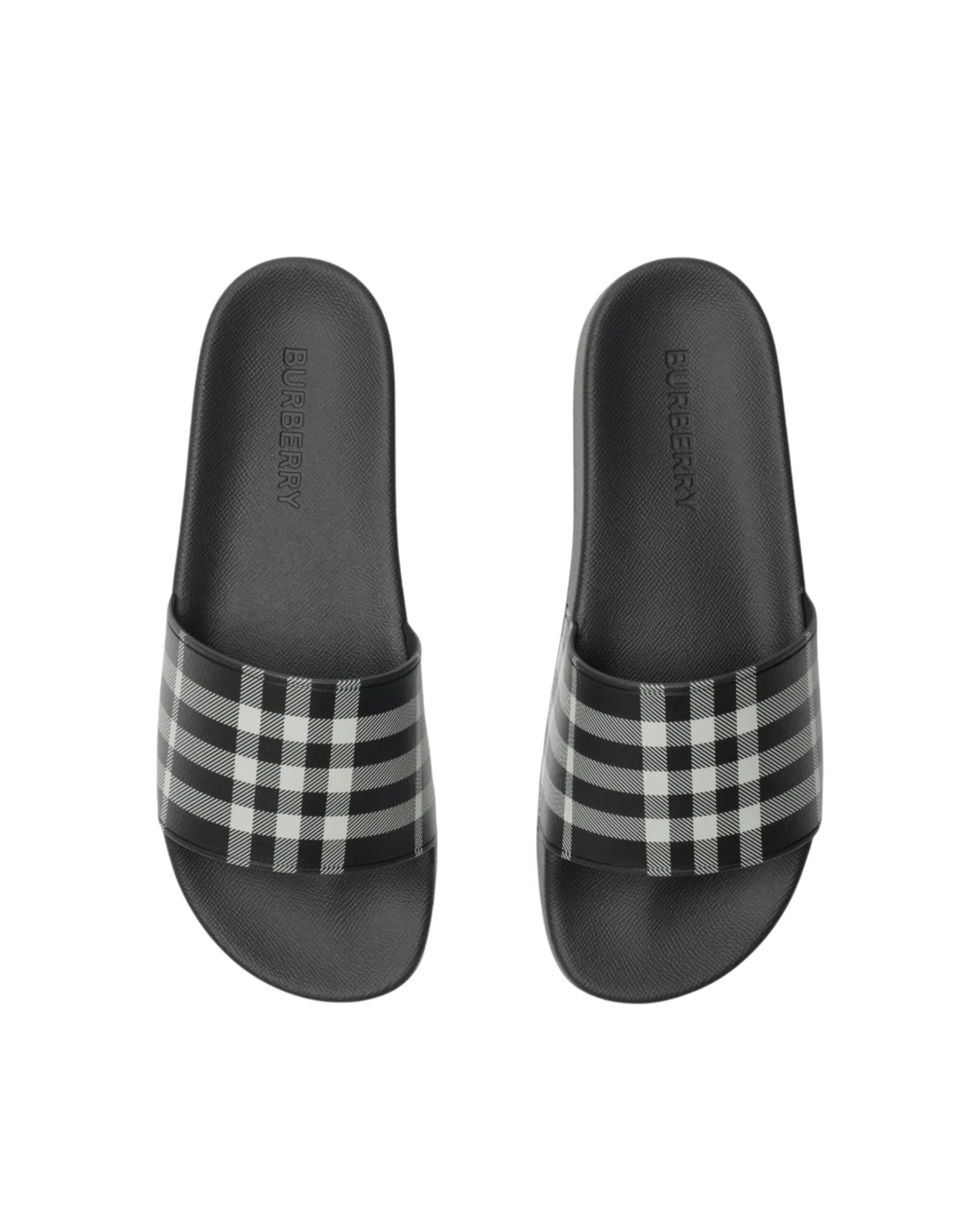 Burberry Check Slides - "Black"