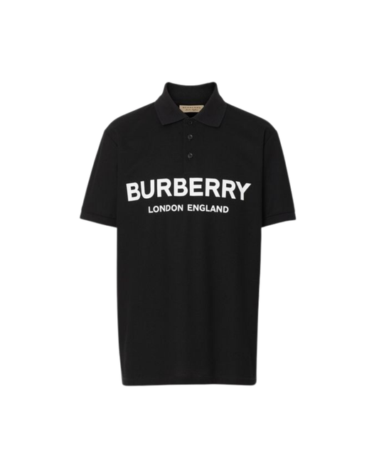 Burberry Logo Pique Polo Shirt - "Black"