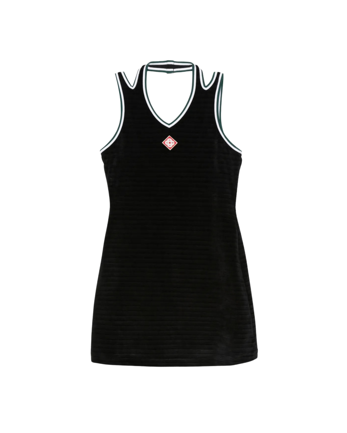 Casablanca Velour Tennis Dress - "Black"