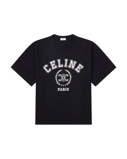 Celine Logo-Print T-Shirt - "Black/White"