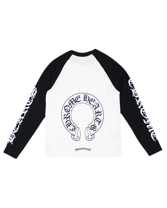 Chrome Hearts Horseshoe Baseball Shirt - "White/Black"