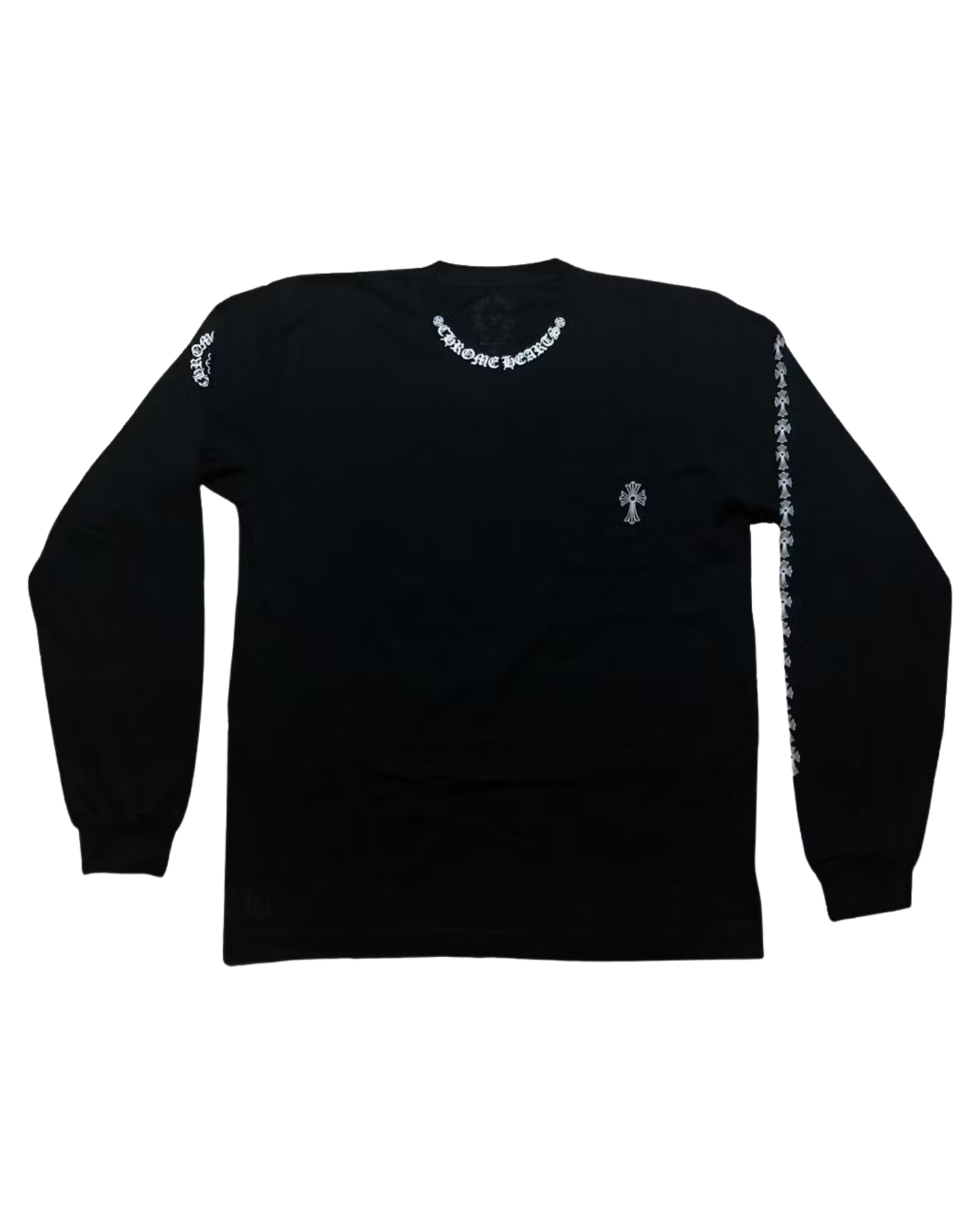 Chrome Hearts Neck Logo Cross Sleeve L/S T-shirt - "Black"
