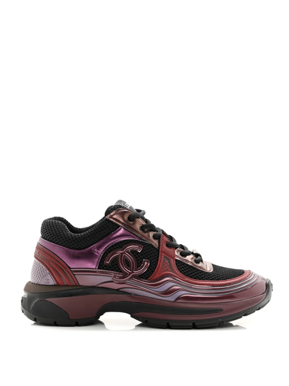 Chanel Calfskin CC Sneakers -"Dark Purple Burgundy"