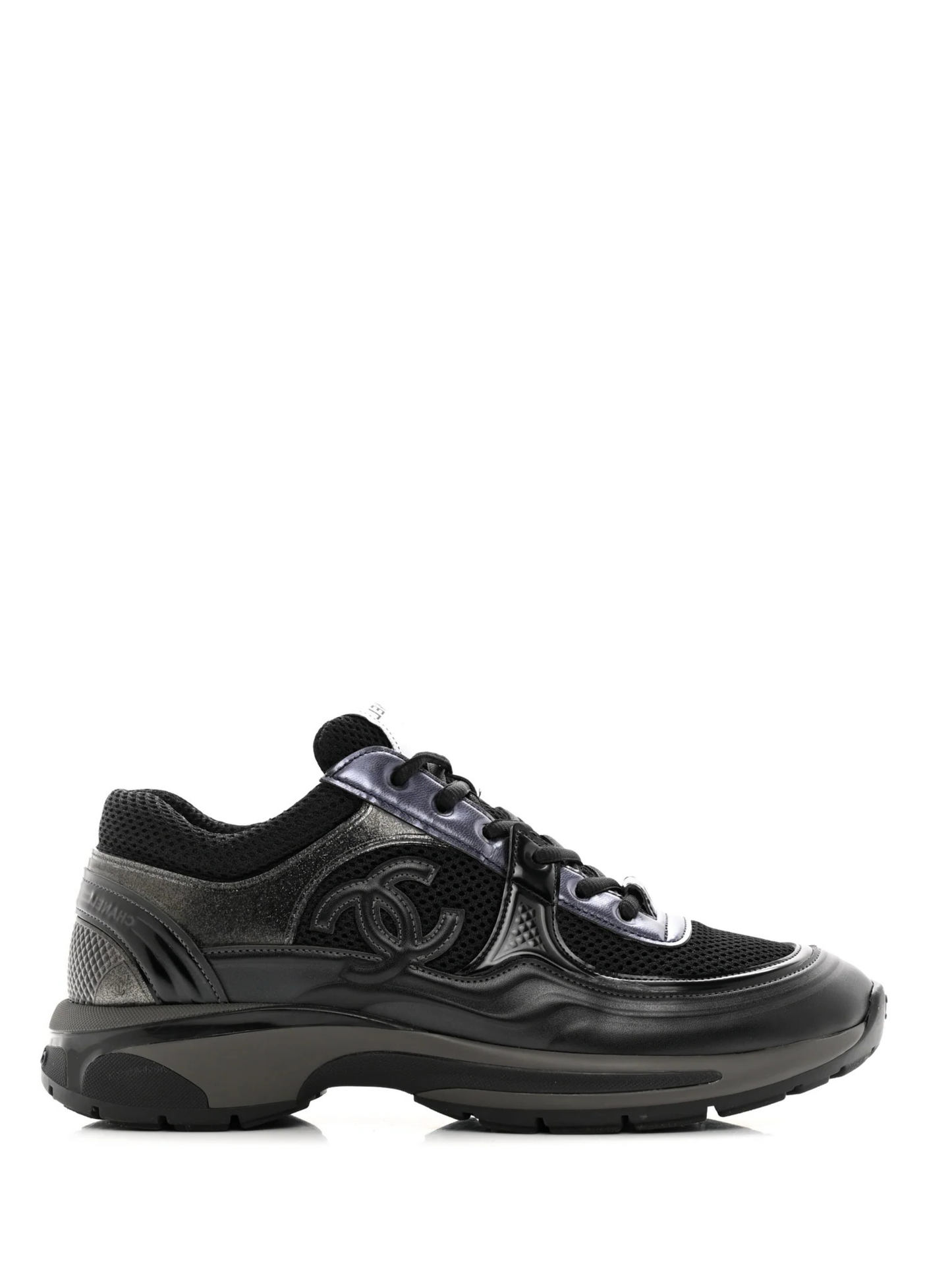 Chanel Calfskin CC Sneakers -"Dark Navy/Black"