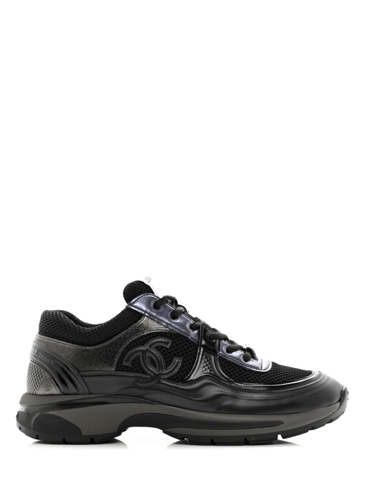 Chanel Calfskin CC Sneakers -"Dark Navy/Black"