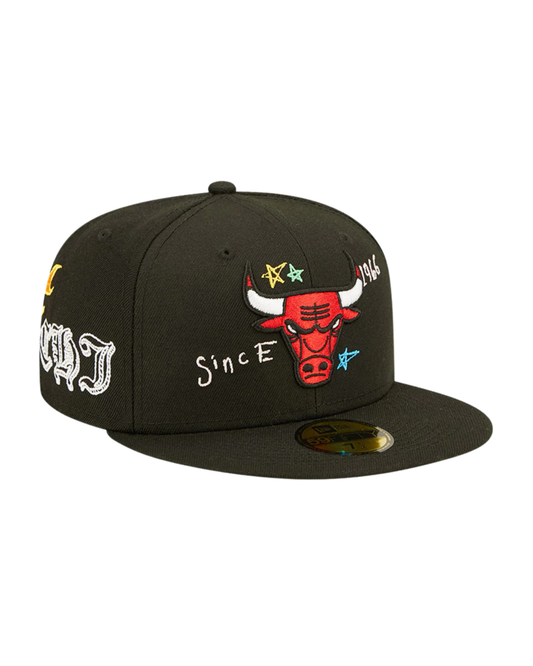 Chicago Bulls NBA Scribble 59Fifty Fitted Cap