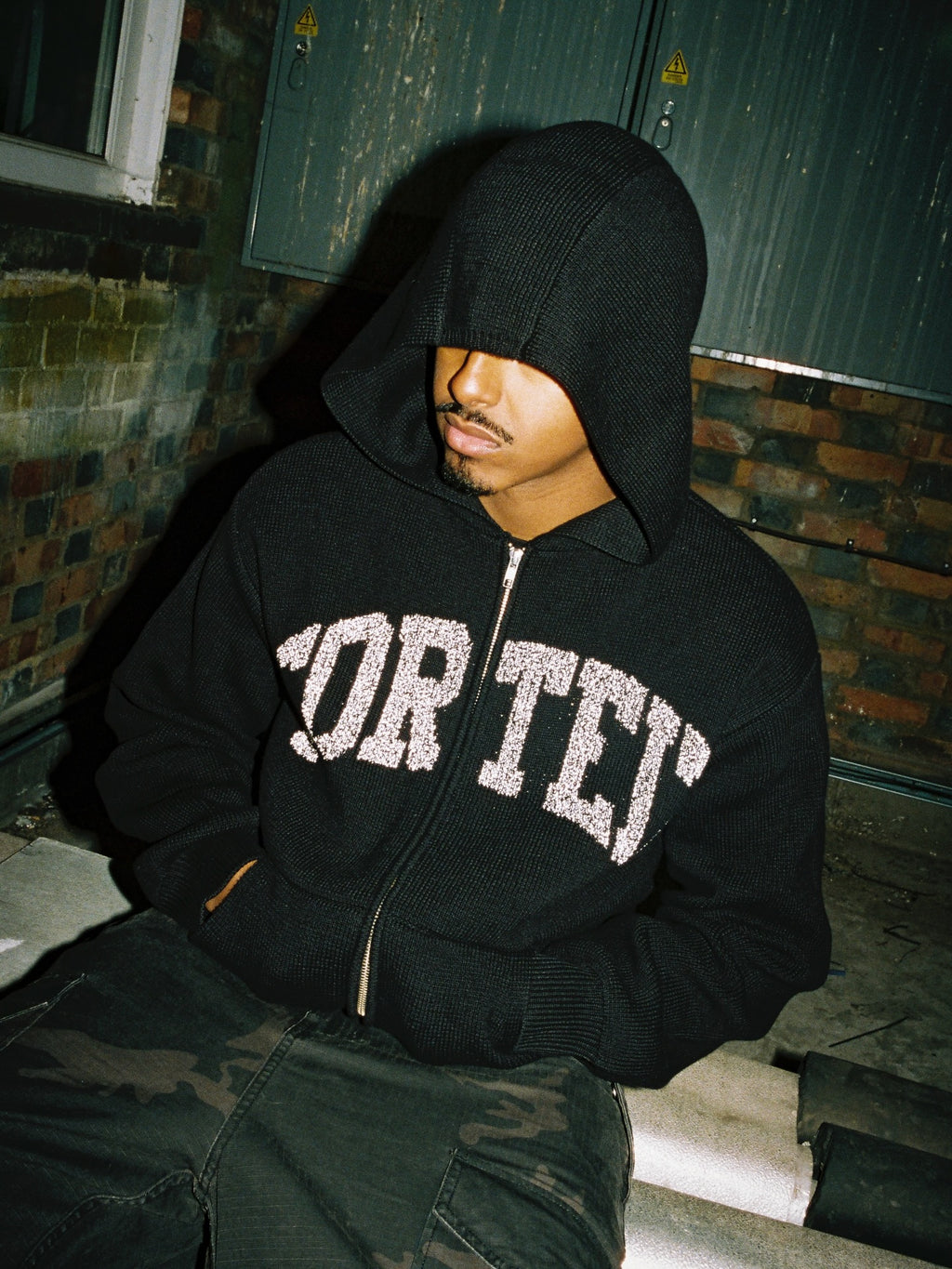 Corteiz 3M College Knit Zip Hoodie -"Black"